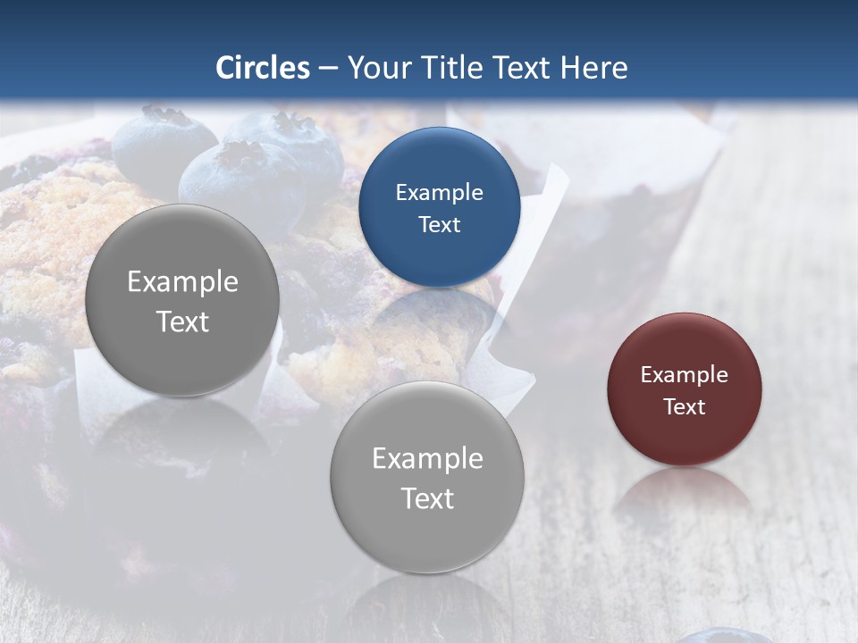A Muffin With Blueberries On A Wooden Table PowerPoint Template