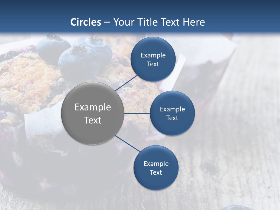 A Muffin With Blueberries On A Wooden Table PowerPoint Template