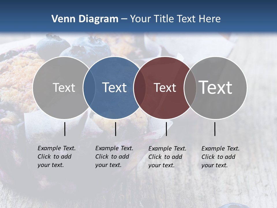 A Muffin With Blueberries On A Wooden Table PowerPoint Template