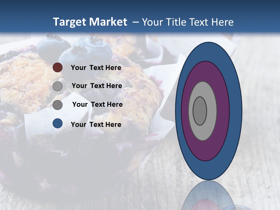 A Muffin With Blueberries On A Wooden Table PowerPoint Template