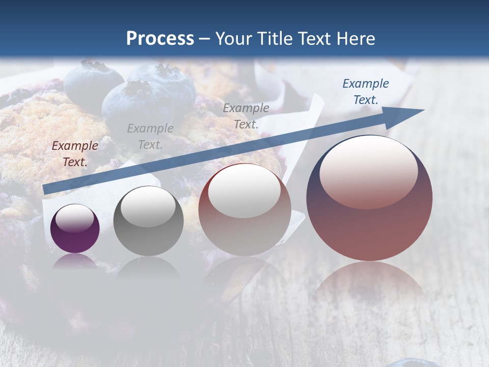 A Muffin With Blueberries On A Wooden Table PowerPoint Template