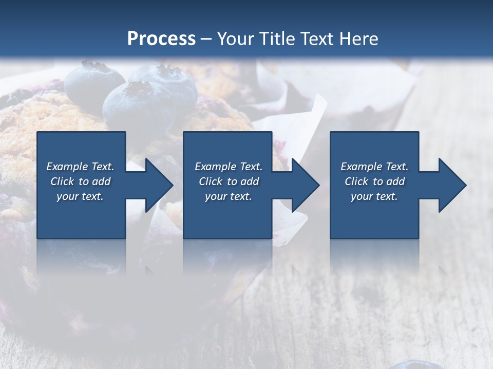 A Muffin With Blueberries On A Wooden Table PowerPoint Template