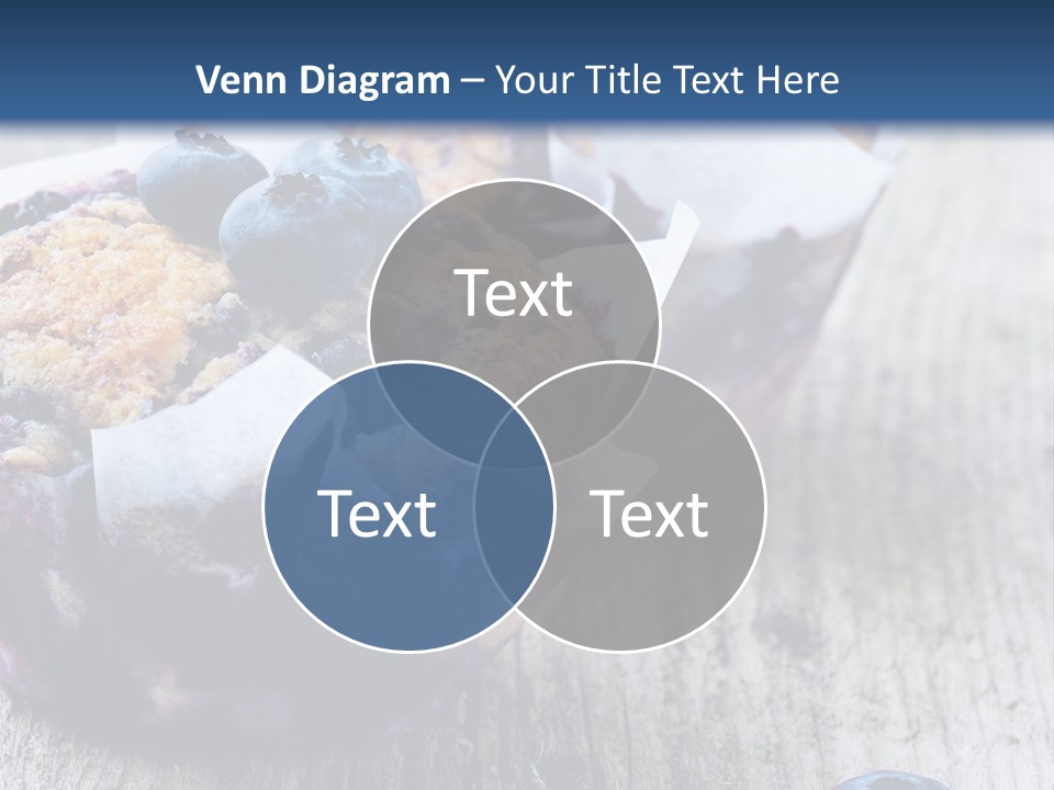 A Muffin With Blueberries On A Wooden Table PowerPoint Template