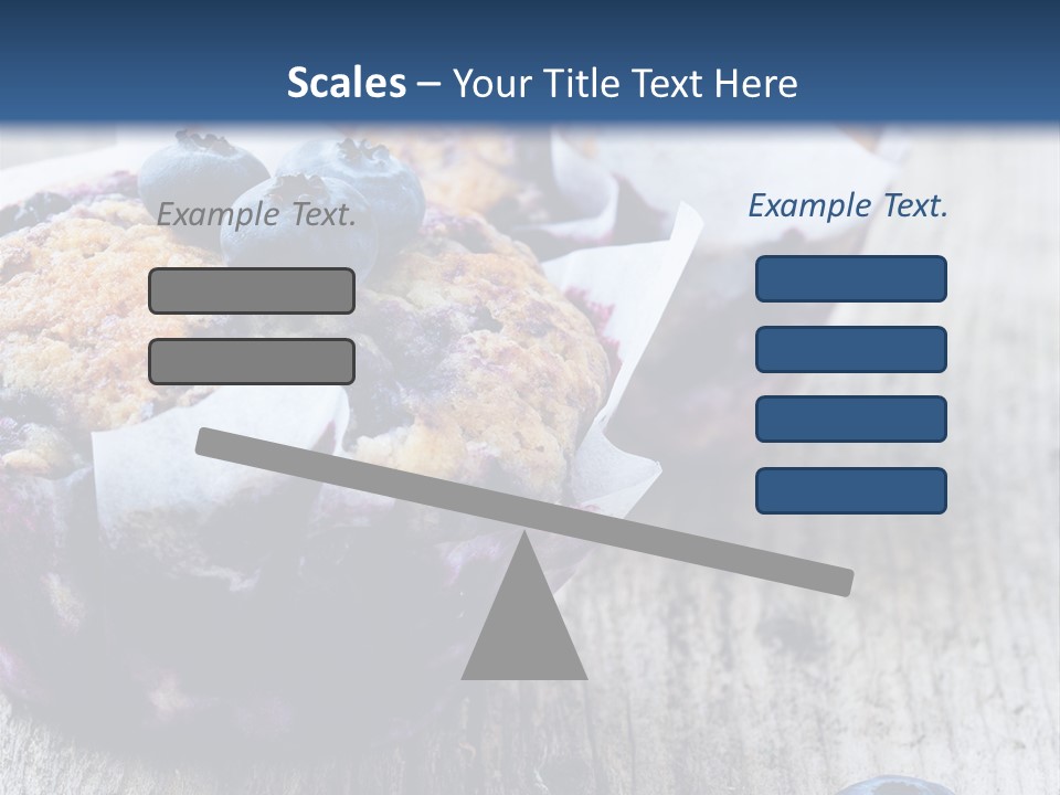 A Muffin With Blueberries On A Wooden Table PowerPoint Template