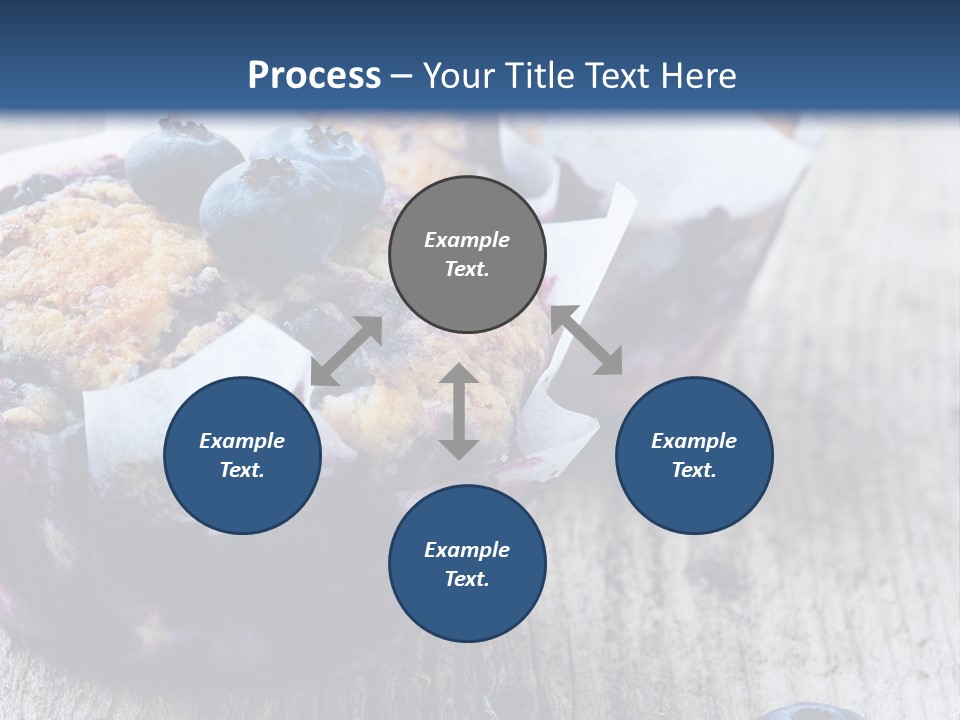 A Muffin With Blueberries On A Wooden Table PowerPoint Template