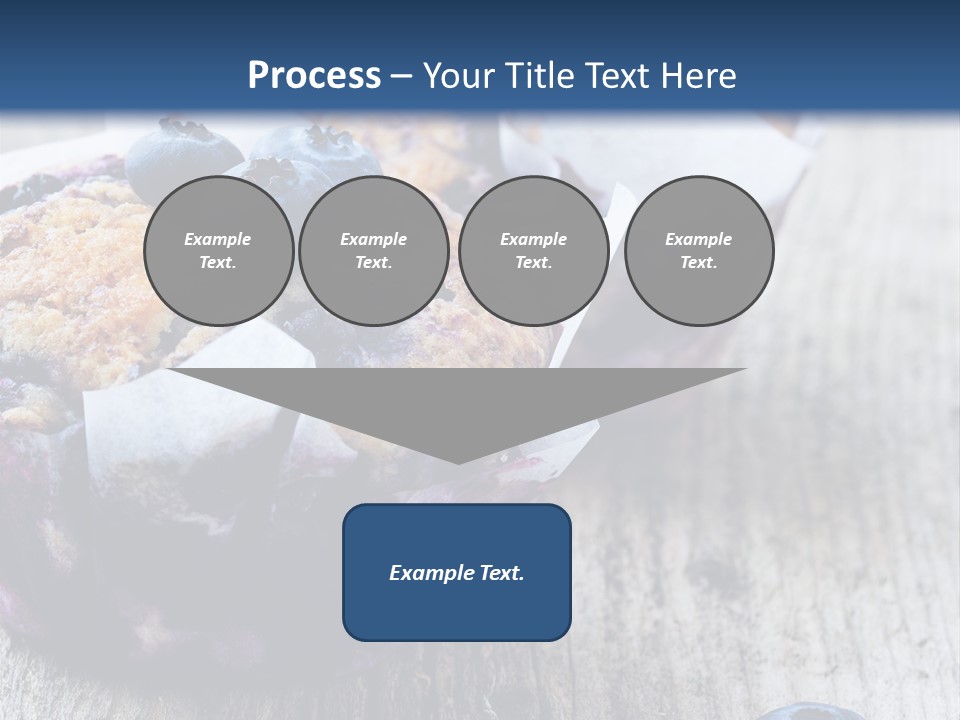 A Muffin With Blueberries On A Wooden Table PowerPoint Template