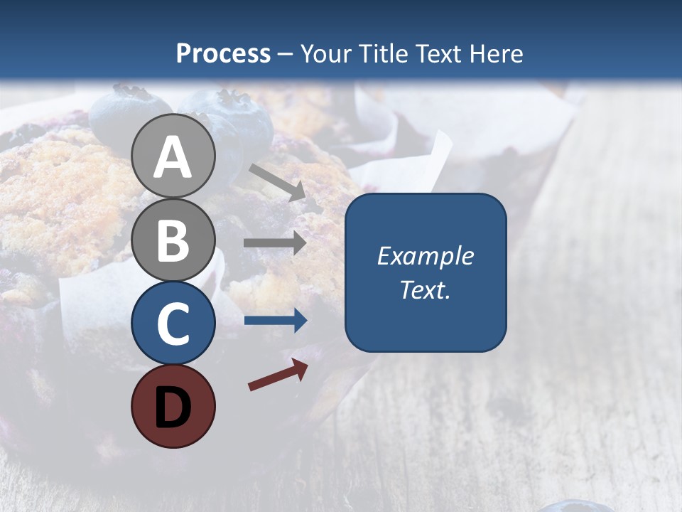 A Muffin With Blueberries On A Wooden Table PowerPoint Template