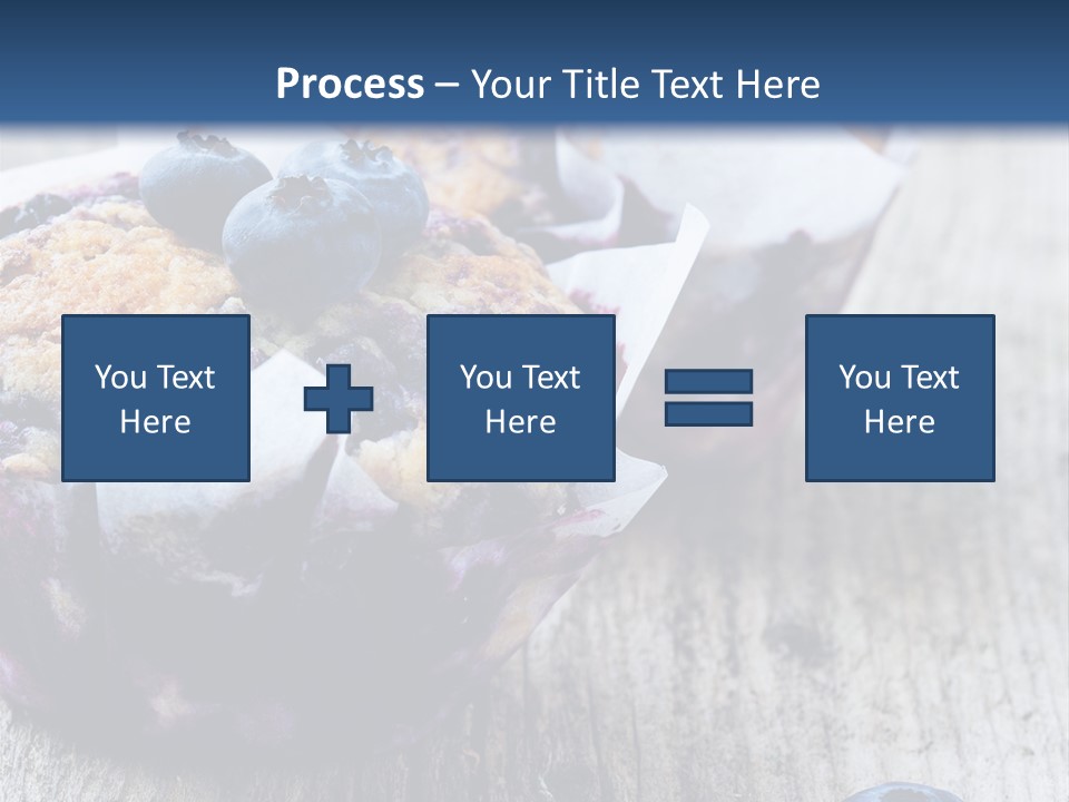 A Muffin With Blueberries On A Wooden Table PowerPoint Template