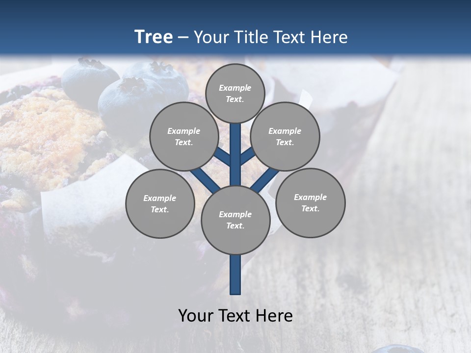 A Muffin With Blueberries On A Wooden Table PowerPoint Template