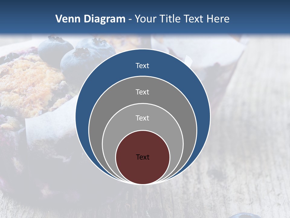 A Muffin With Blueberries On A Wooden Table PowerPoint Template