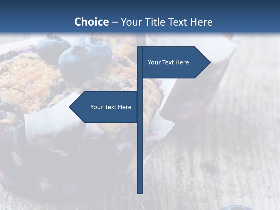 A Muffin With Blueberries On A Wooden Table PowerPoint Template