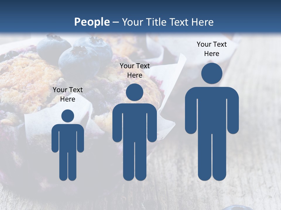 A Muffin With Blueberries On A Wooden Table PowerPoint Template