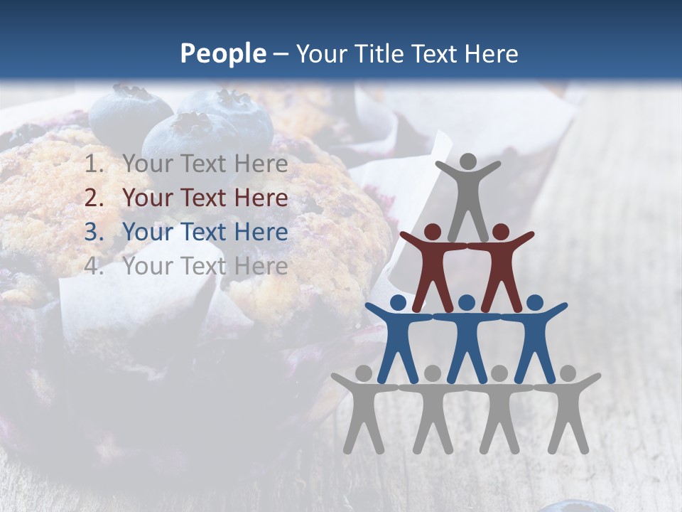 A Muffin With Blueberries On A Wooden Table PowerPoint Template