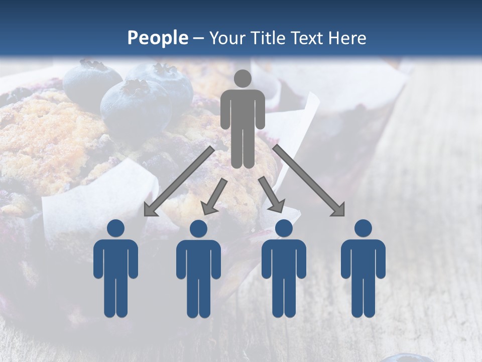 A Muffin With Blueberries On A Wooden Table PowerPoint Template
