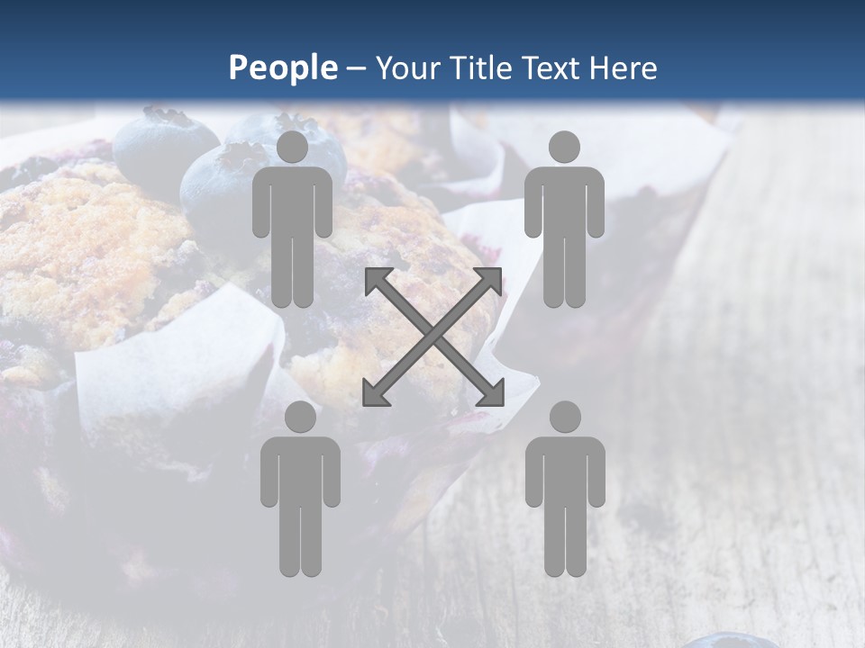 A Muffin With Blueberries On A Wooden Table PowerPoint Template
