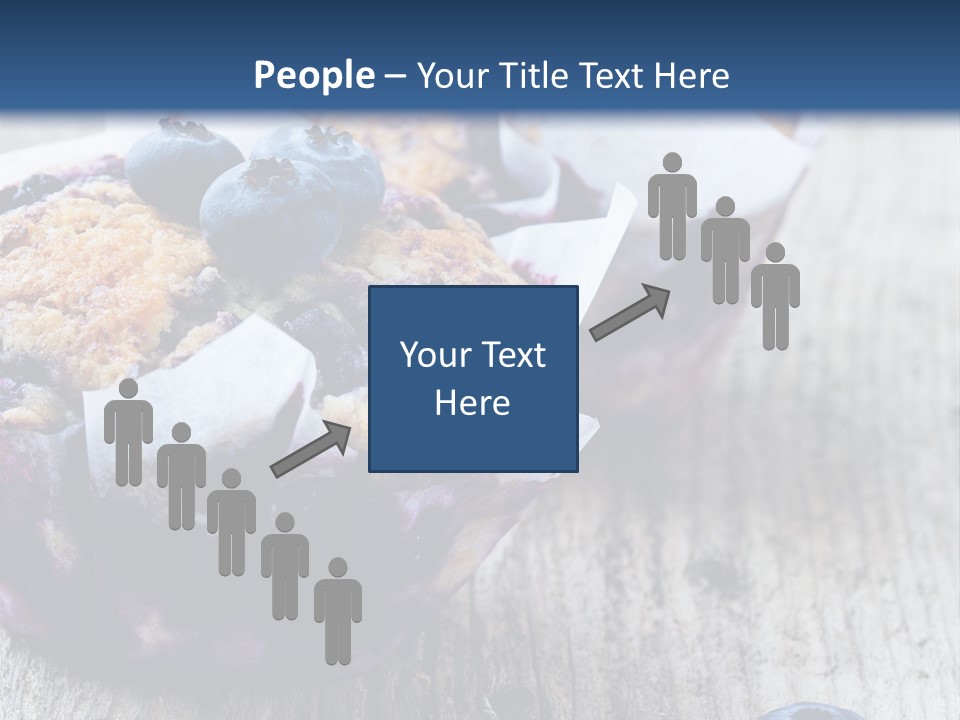 A Muffin With Blueberries On A Wooden Table PowerPoint Template