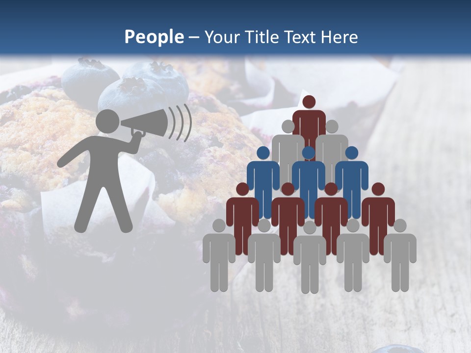 A Muffin With Blueberries On A Wooden Table PowerPoint Template