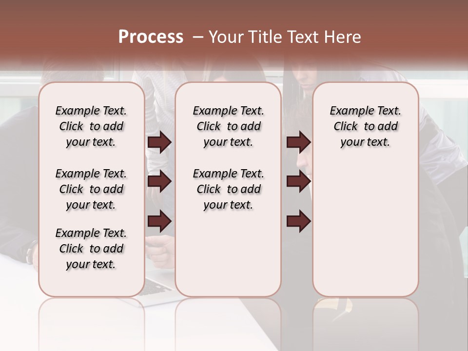 A Group Of Business People Looking At A Laptop PowerPoint Template