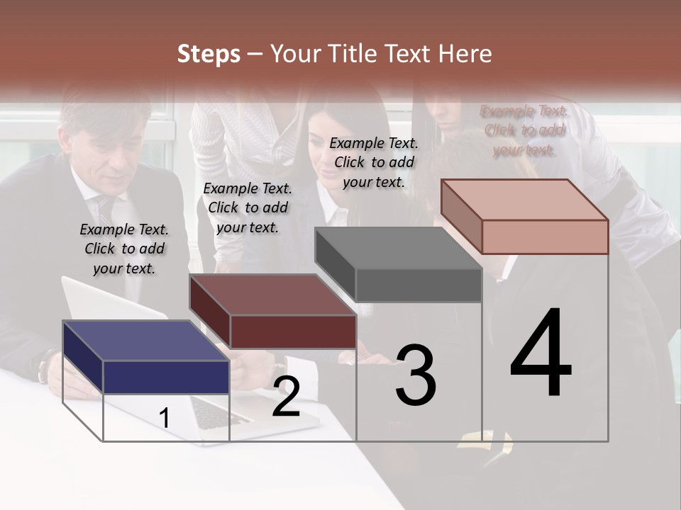 A Group Of Business People Looking At A Laptop PowerPoint Template