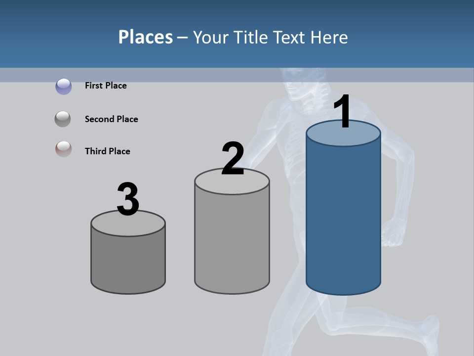 A Skeleton Running On A Black And Blue Background PowerPoint Template