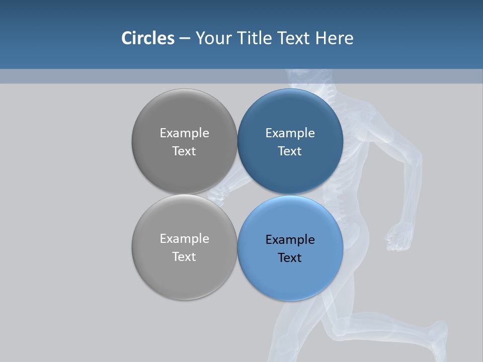 A Skeleton Running On A Black And Blue Background PowerPoint Template