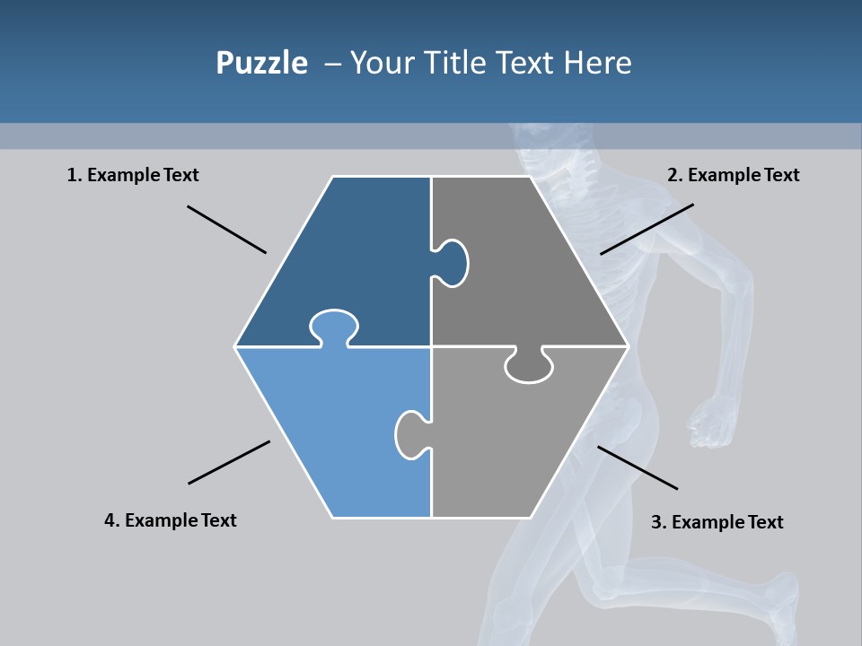 A Skeleton Running On A Black And Blue Background PowerPoint Template