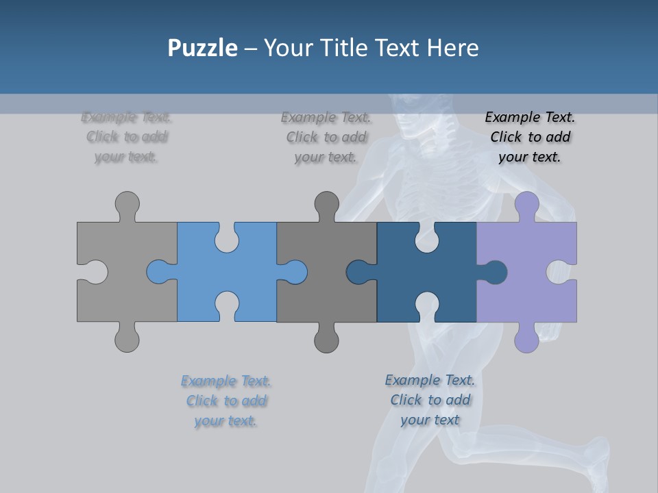 A Skeleton Running On A Black And Blue Background PowerPoint Template