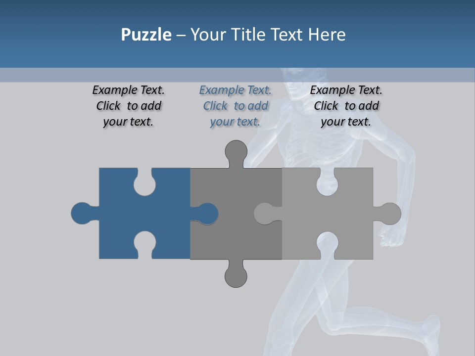 A Skeleton Running On A Black And Blue Background PowerPoint Template