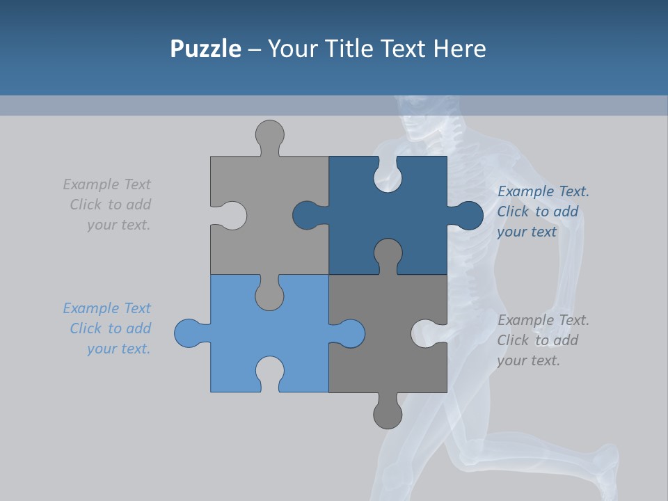 A Skeleton Running On A Black And Blue Background PowerPoint Template