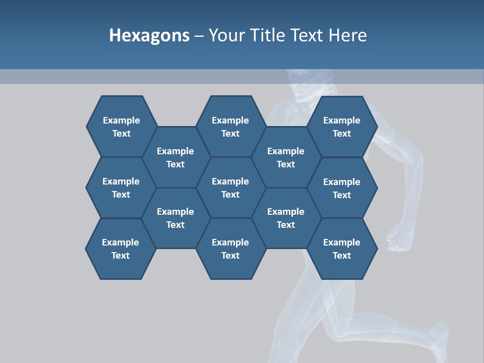 A Skeleton Running On A Black And Blue Background PowerPoint Template