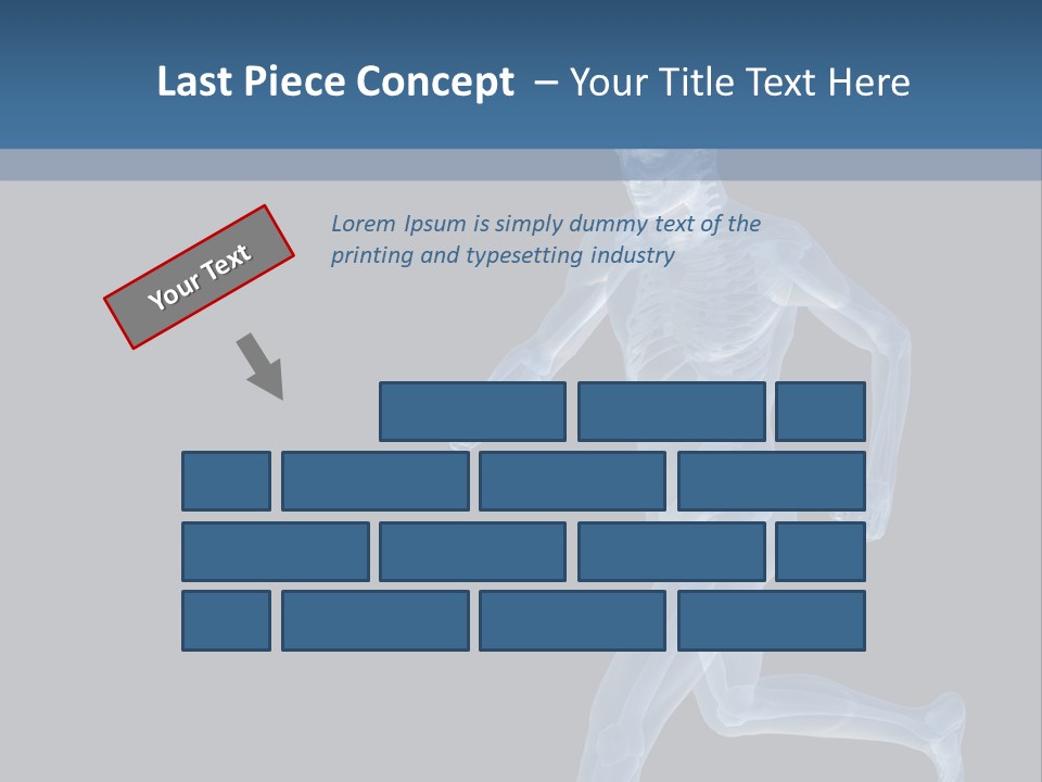 A Skeleton Running On A Black And Blue Background PowerPoint Template