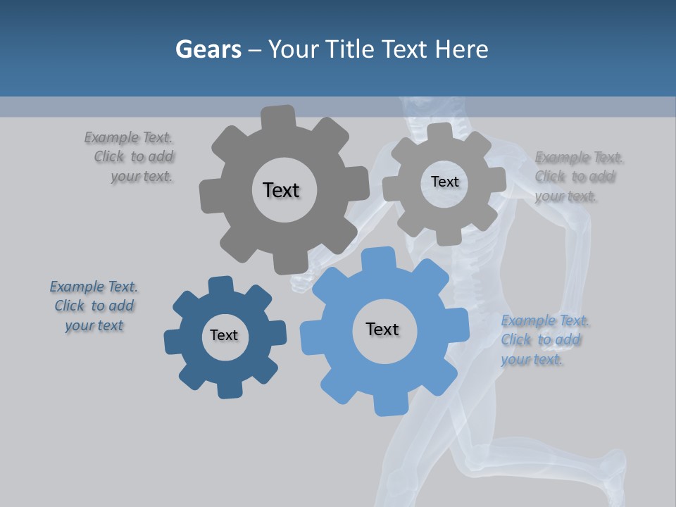 A Skeleton Running On A Black And Blue Background PowerPoint Template