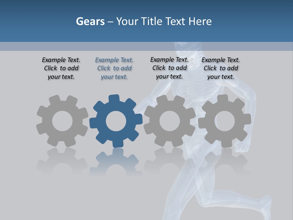 A Skeleton Running On A Black And Blue Background PowerPoint Template