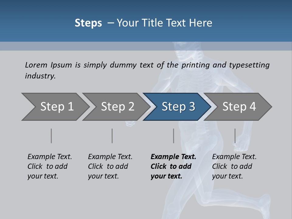 A Skeleton Running On A Black And Blue Background PowerPoint Template