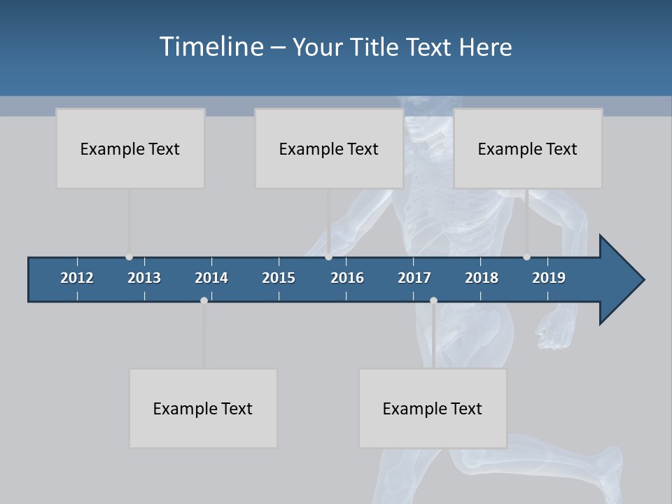 A Skeleton Running On A Black And Blue Background PowerPoint Template