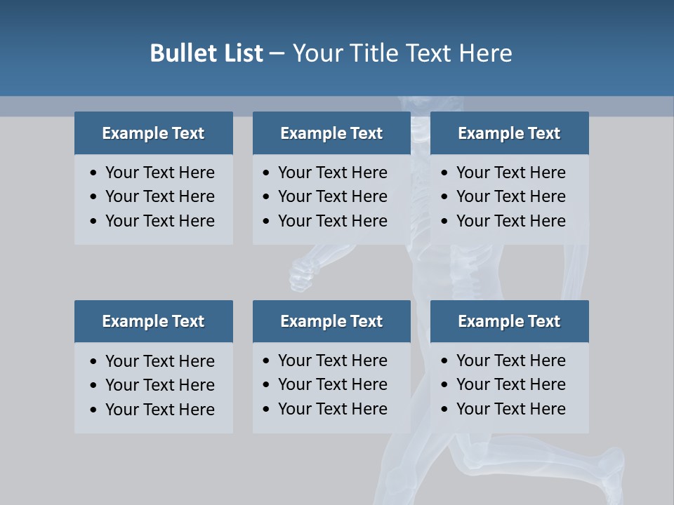 A Skeleton Running On A Black And Blue Background PowerPoint Template