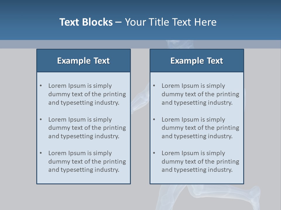 A Skeleton Running On A Black And Blue Background PowerPoint Template