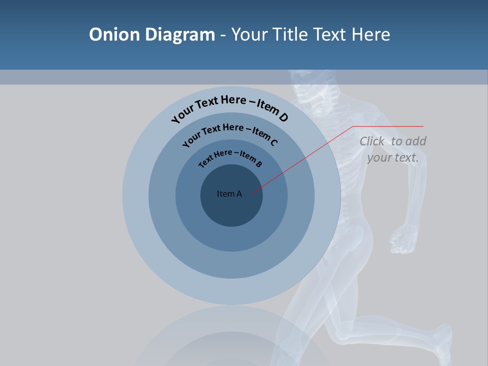 A Skeleton Running On A Black And Blue Background PowerPoint Template