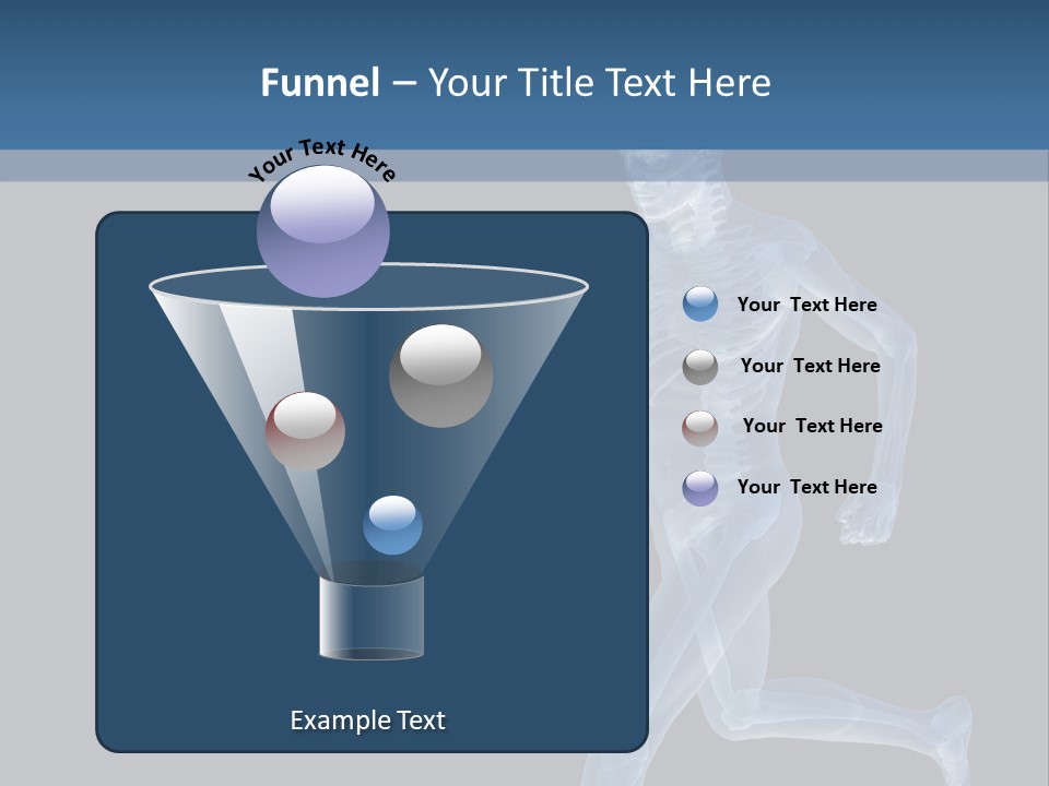 A Skeleton Running On A Black And Blue Background PowerPoint Template