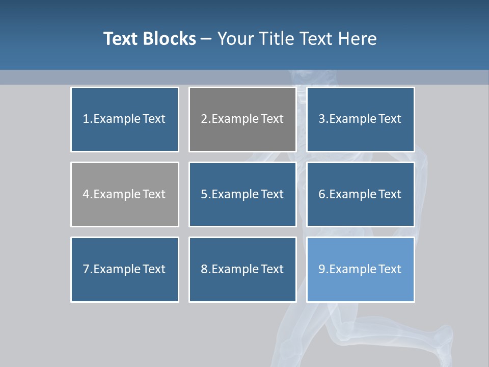 A Skeleton Running On A Black And Blue Background PowerPoint Template