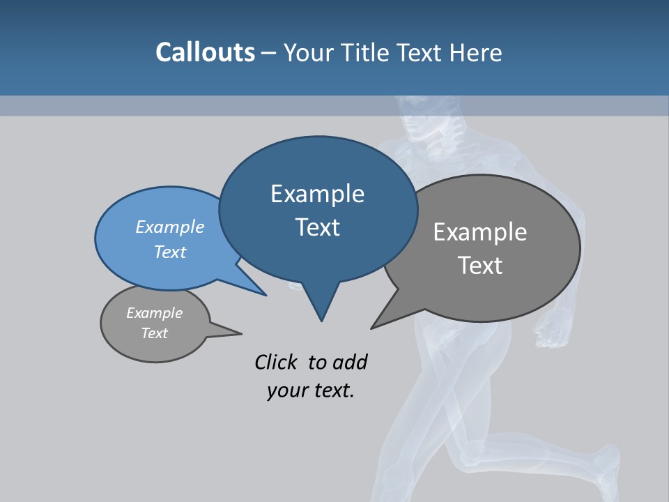 A Skeleton Running On A Black And Blue Background PowerPoint Template