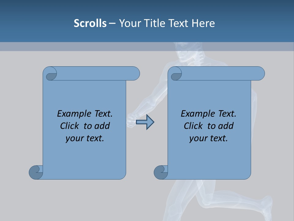A Skeleton Running On A Black And Blue Background PowerPoint Template