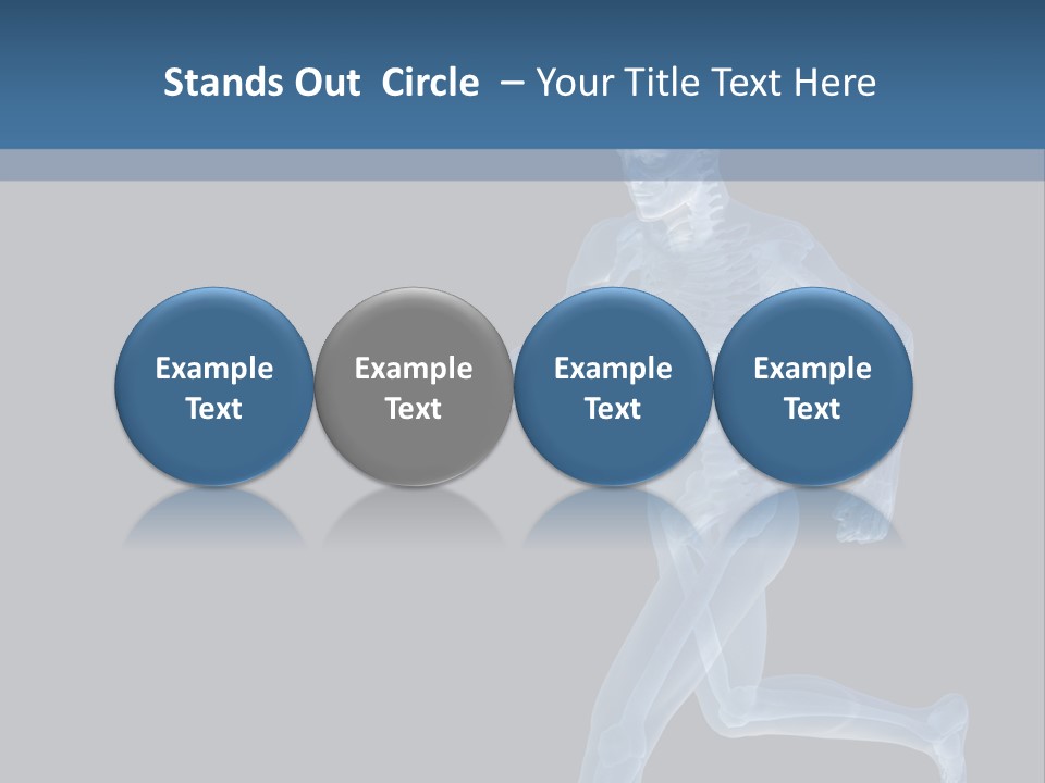 A Skeleton Running On A Black And Blue Background PowerPoint Template