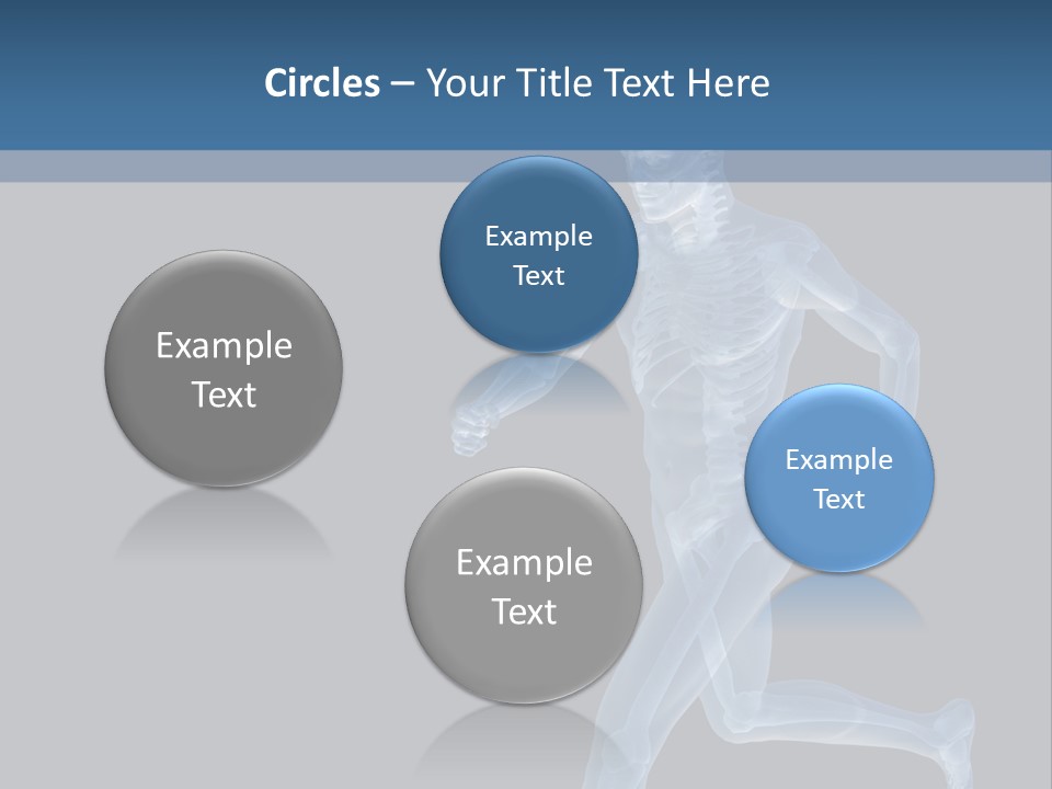 A Skeleton Running On A Black And Blue Background PowerPoint Template