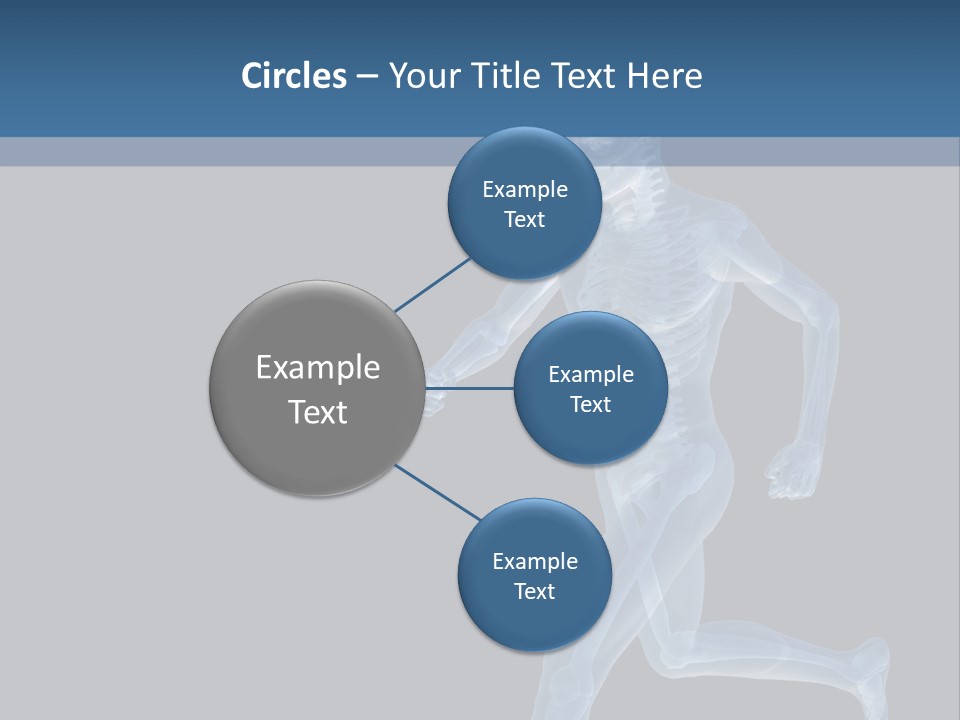 A Skeleton Running On A Black And Blue Background PowerPoint Template