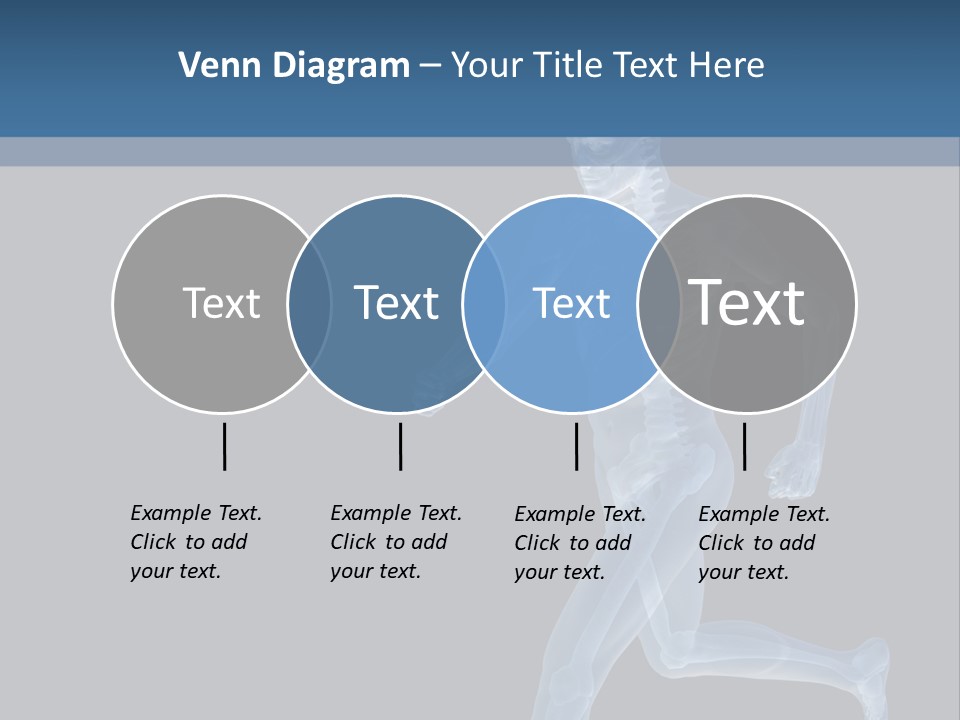 A Skeleton Running On A Black And Blue Background PowerPoint Template