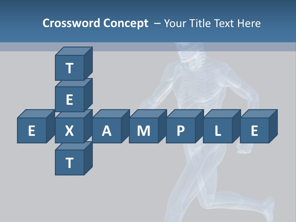 A Skeleton Running On A Black And Blue Background PowerPoint Template