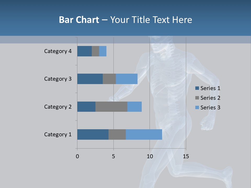 A Skeleton Running On A Black And Blue Background PowerPoint Template