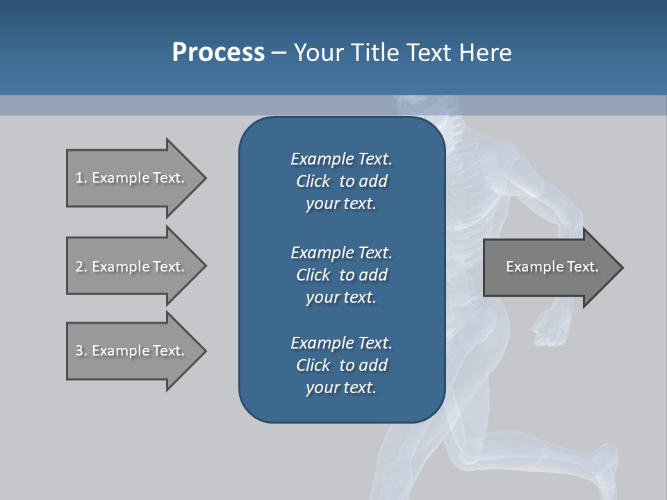 A Skeleton Running On A Black And Blue Background PowerPoint Template