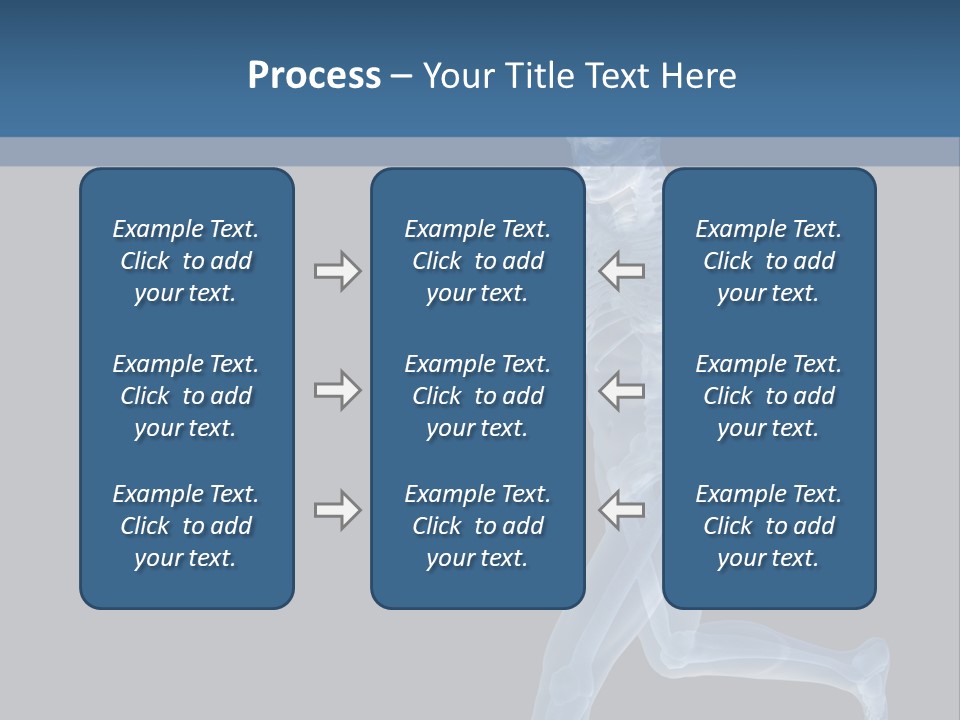 A Skeleton Running On A Black And Blue Background PowerPoint Template